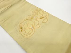 抽象草花模様織出し名古屋帯